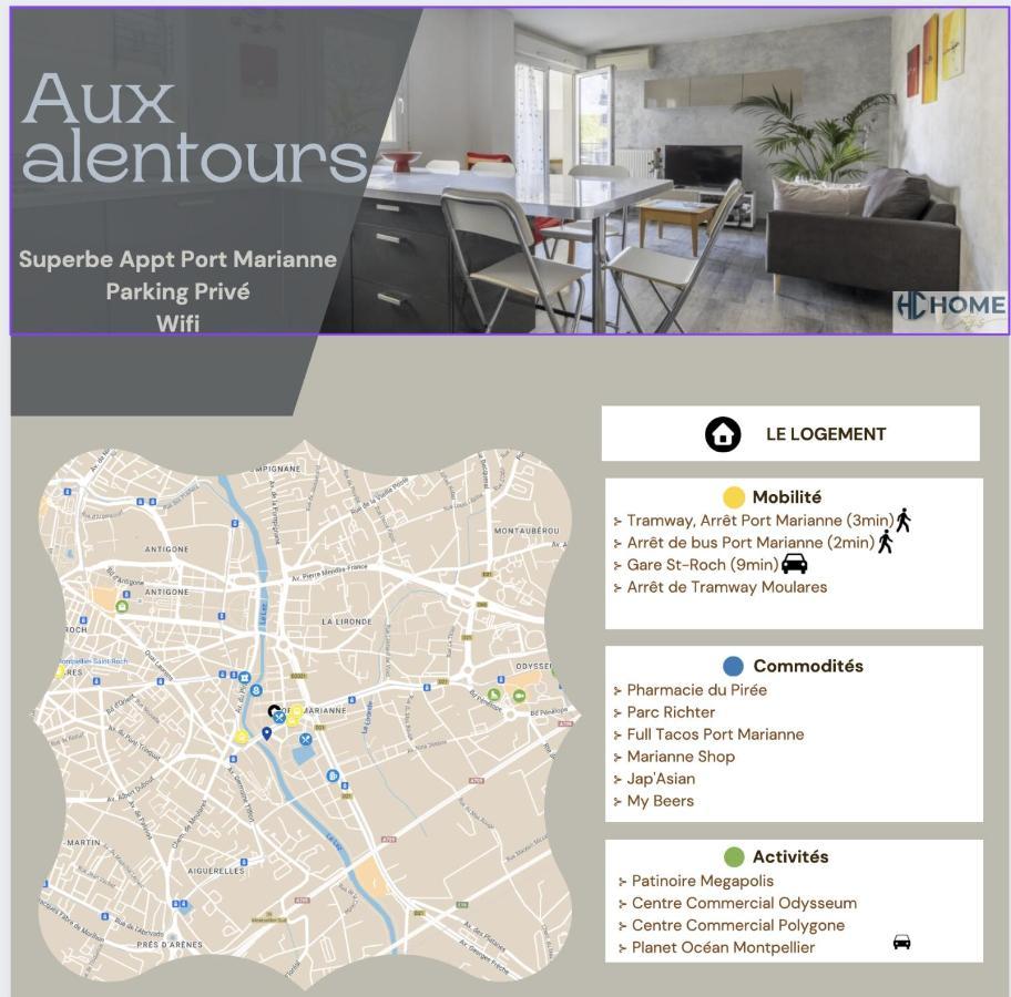 몽펠리에 Superbe Appt Port Marianne, Parking Prive, 4 Personnes 아파트 외부 사진